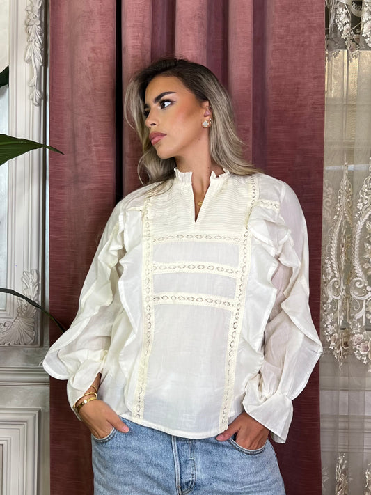 Long sleeve ruffle top