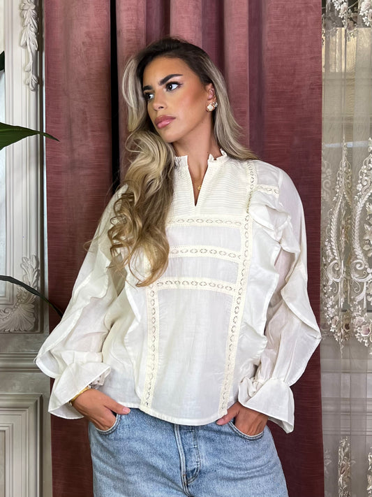 Long sleeve ruffle top