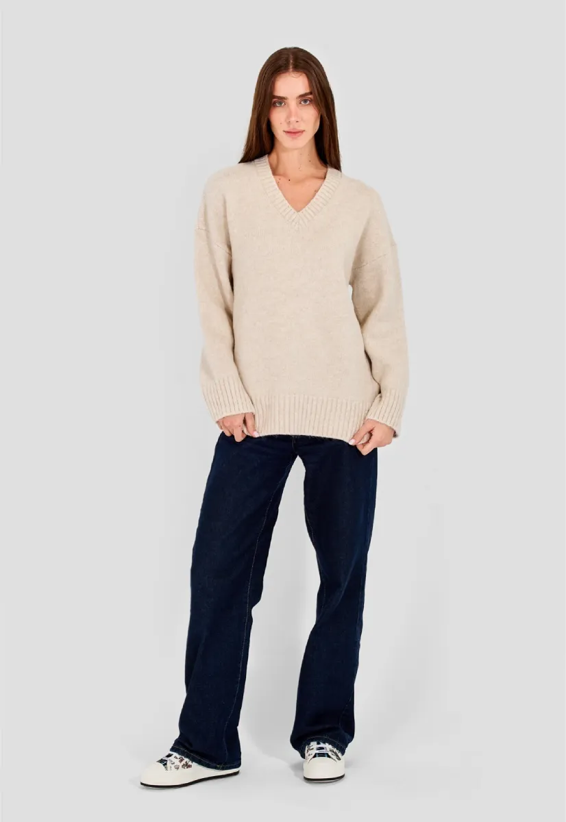Long V-neck Jumper