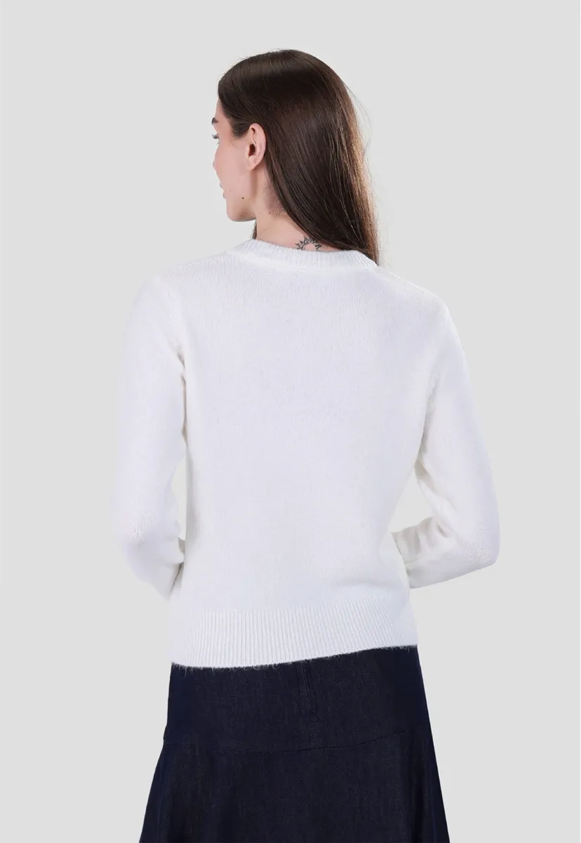 Scarf-Detail Knit Jumper