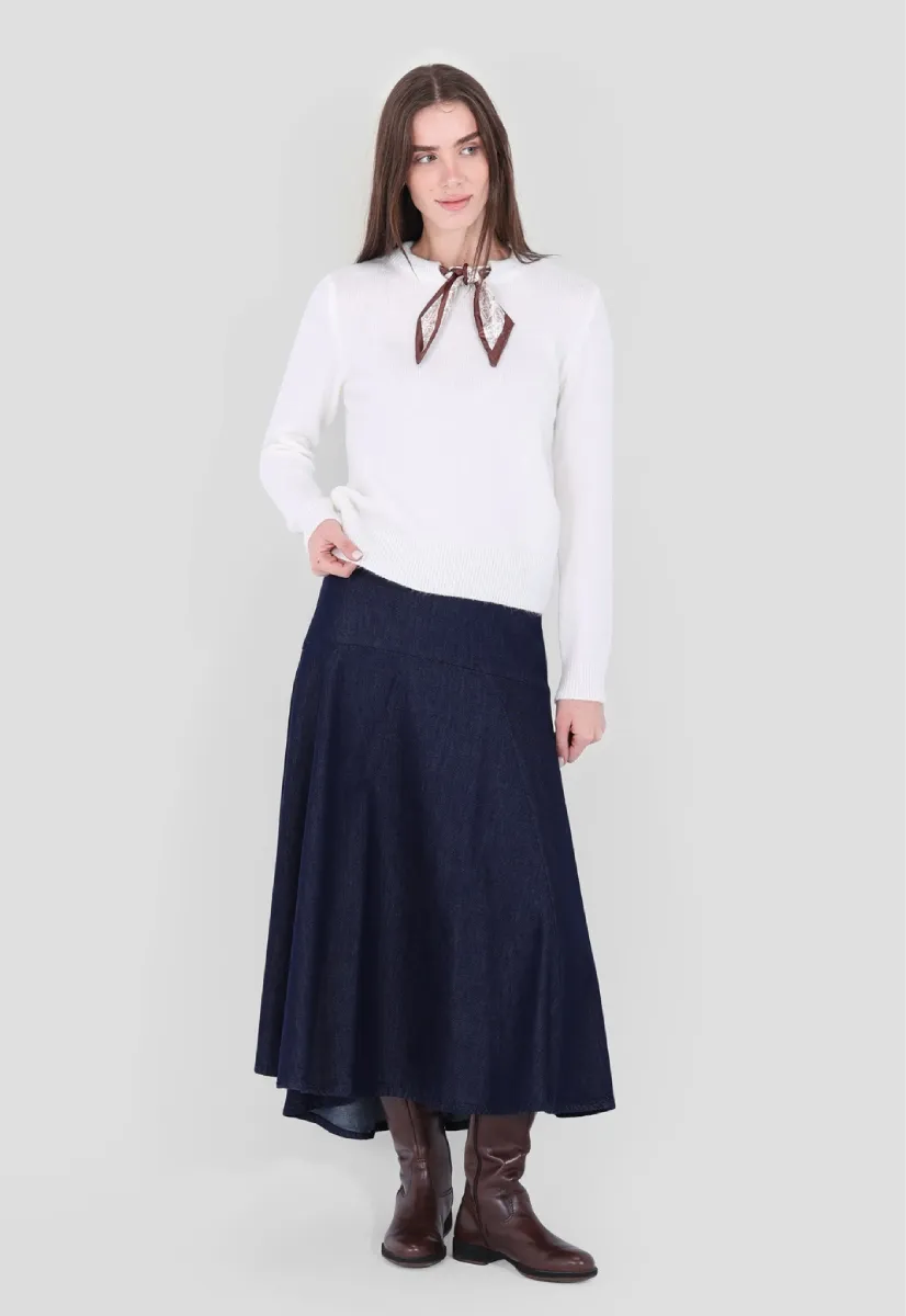 Scarf-Detail Knit Jumper