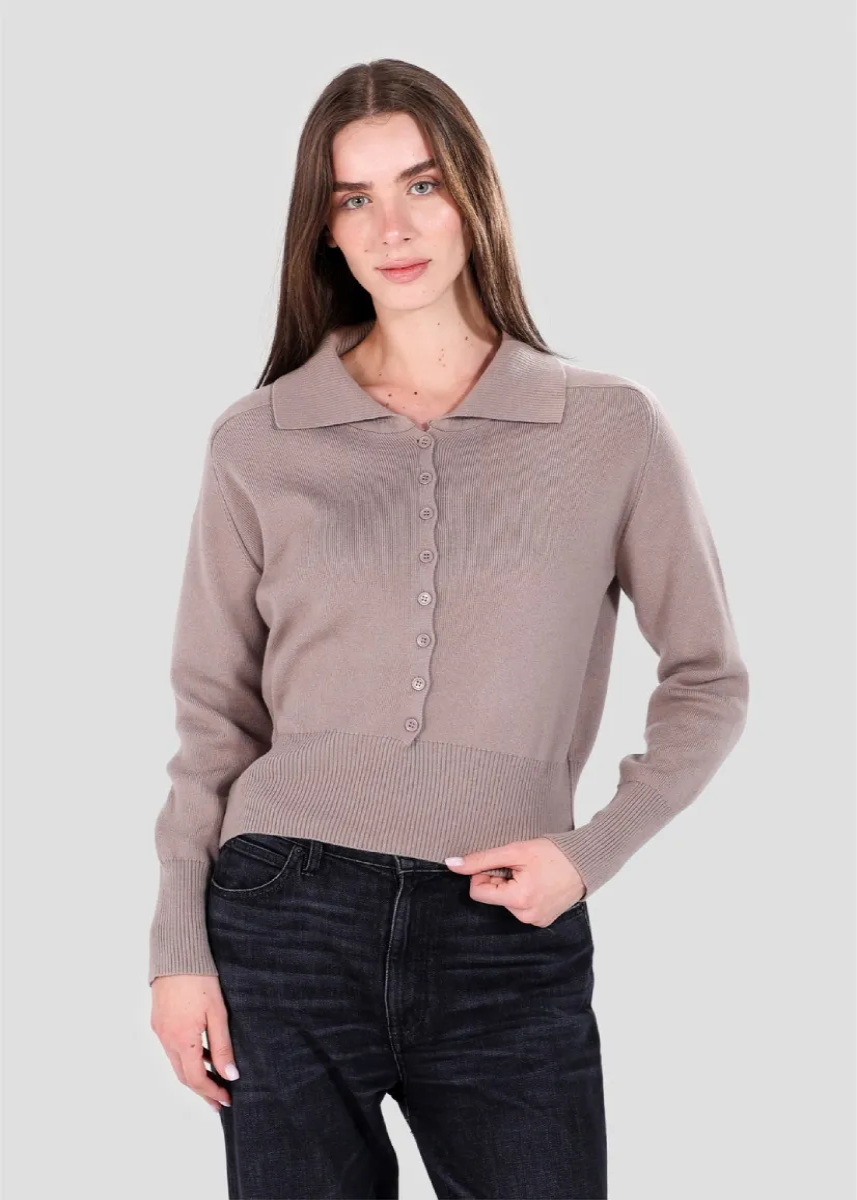 Collared Button-Up Cardigan