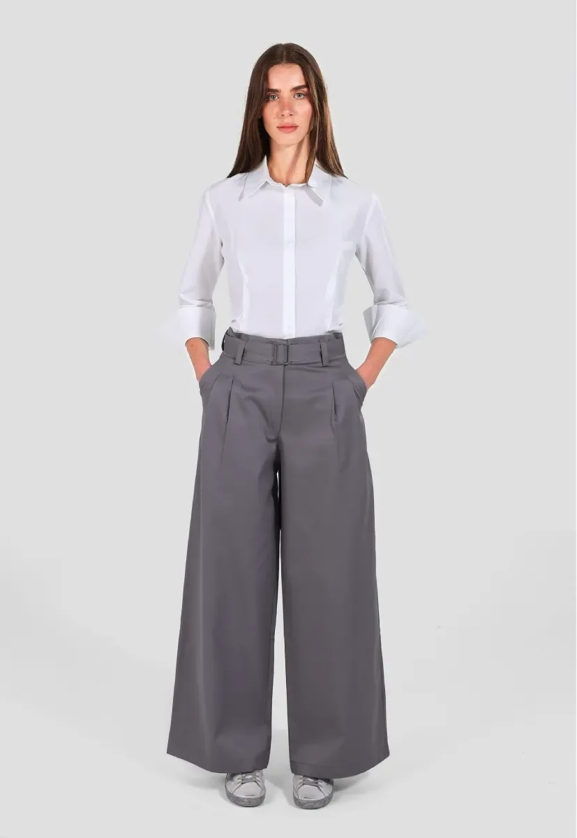 Grey Double Pleated Trousers - chapters.