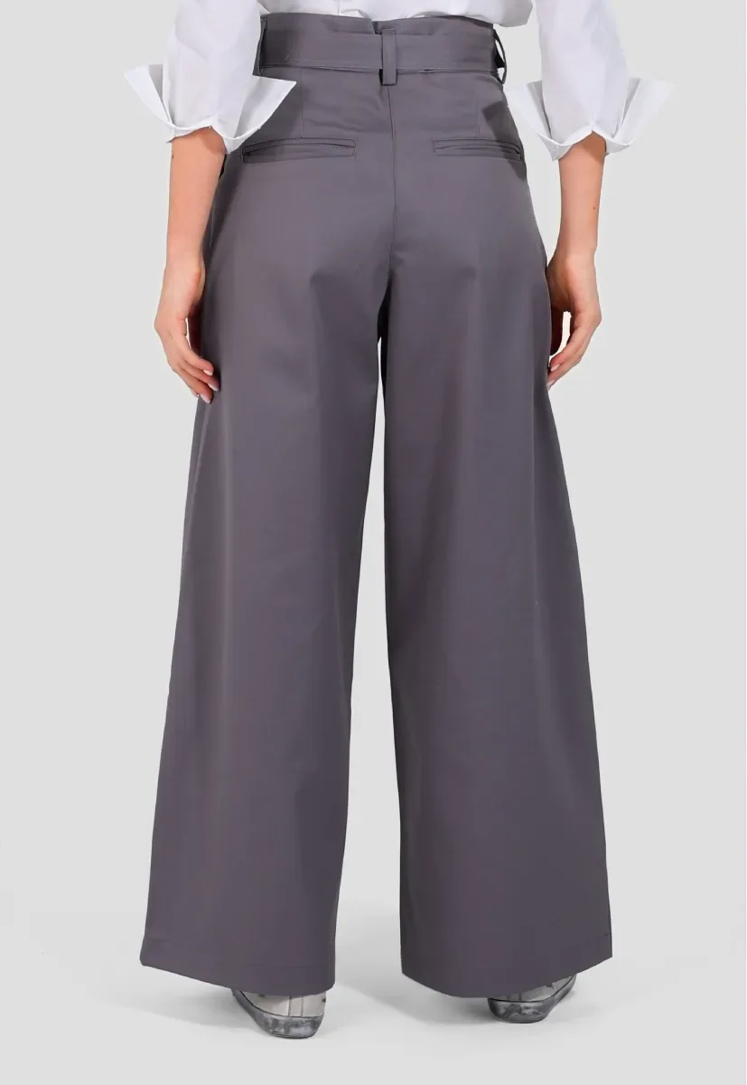Grey Double Pleated Trousers - chapters.