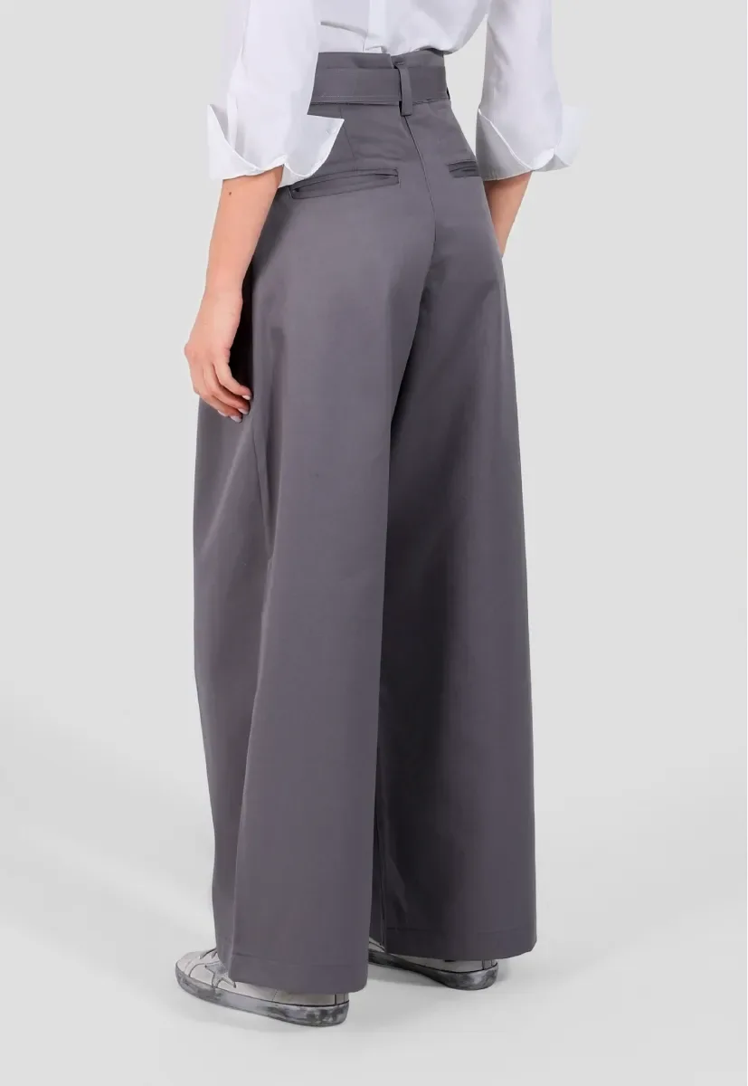 Grey Double Pleated Trousers - chapters.