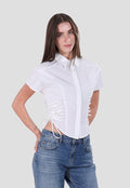 Short Sleeve Lace-up Shirt