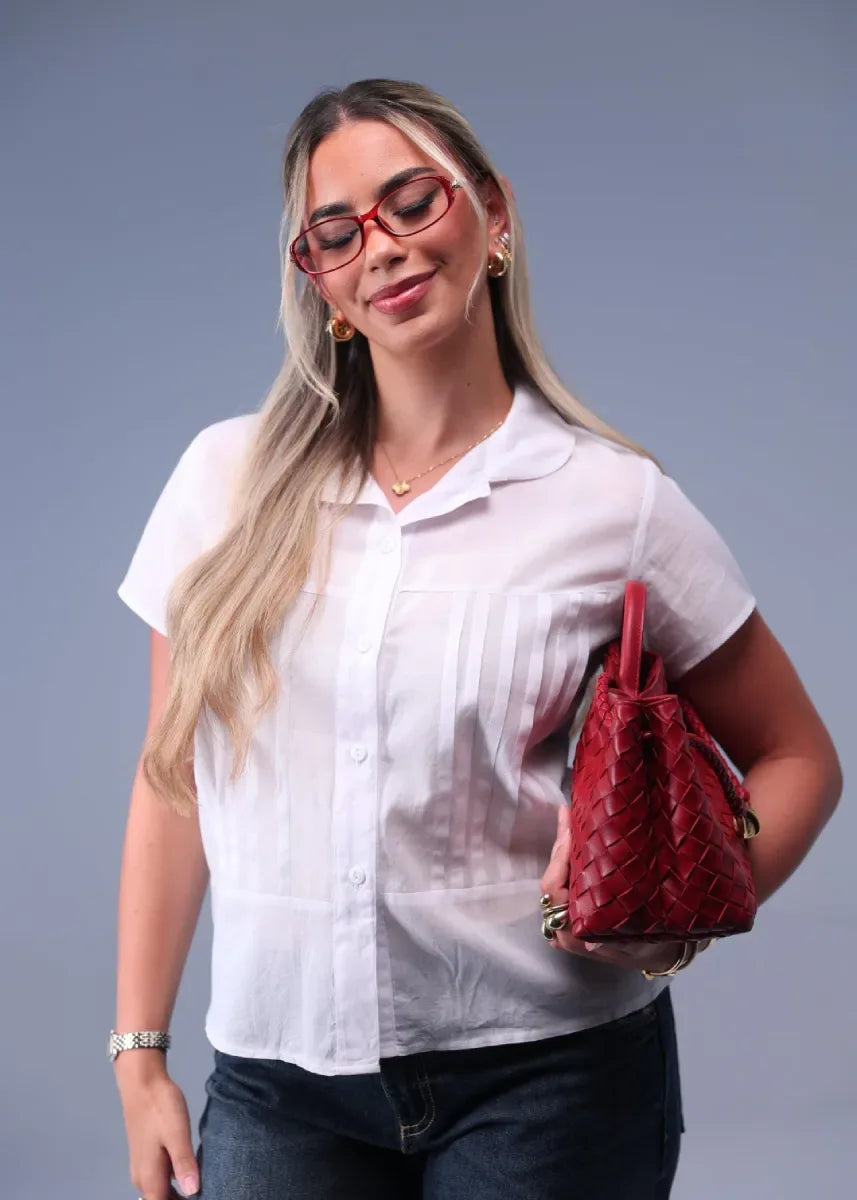 White Classic Button-Up Blouse - chapters.