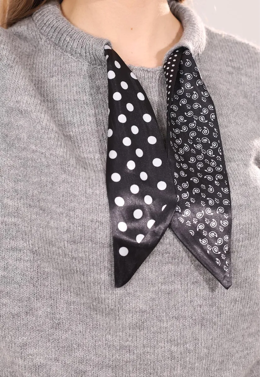 Scarf Short-sleeve Jumper