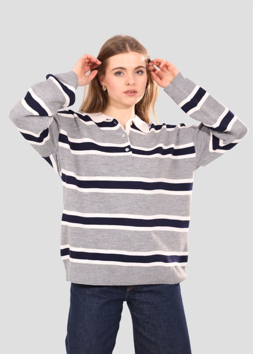 Striped Knit Polo