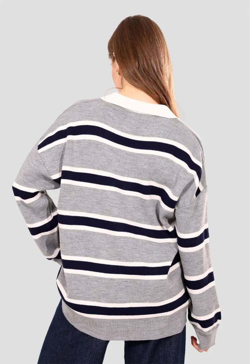 Striped Knit Polo