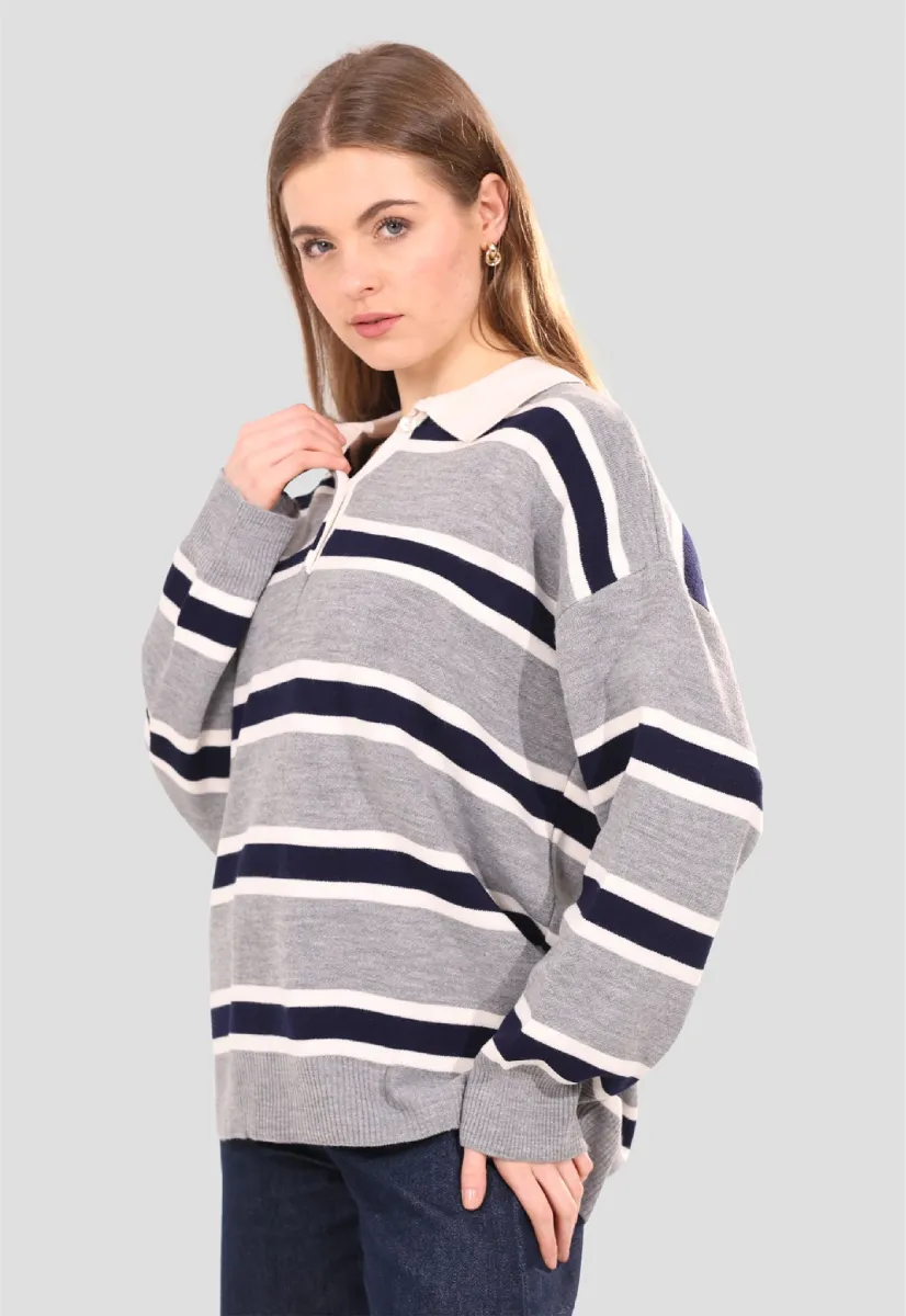 Striped Knit Polo