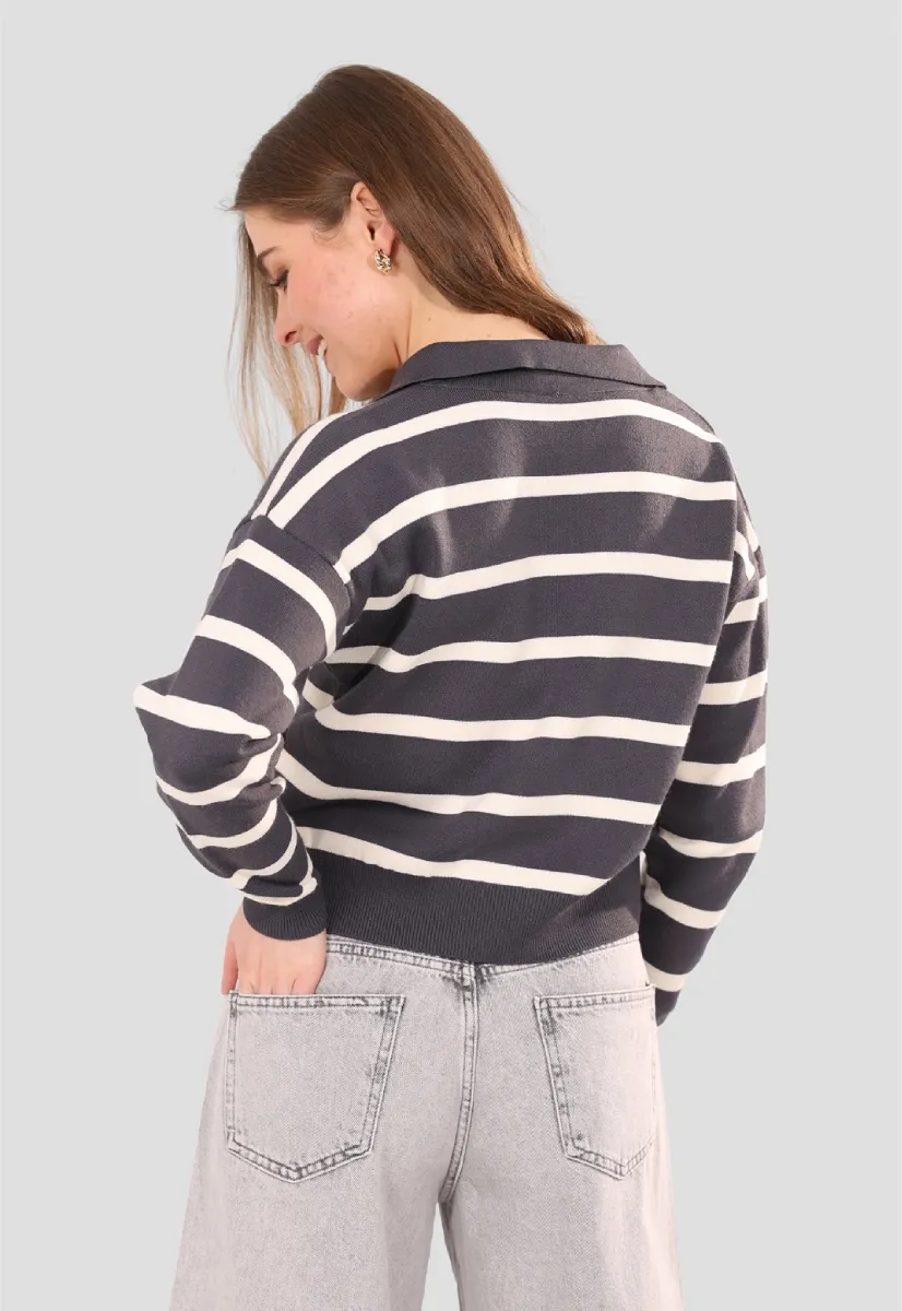 Striped Knit Grey Jumper
