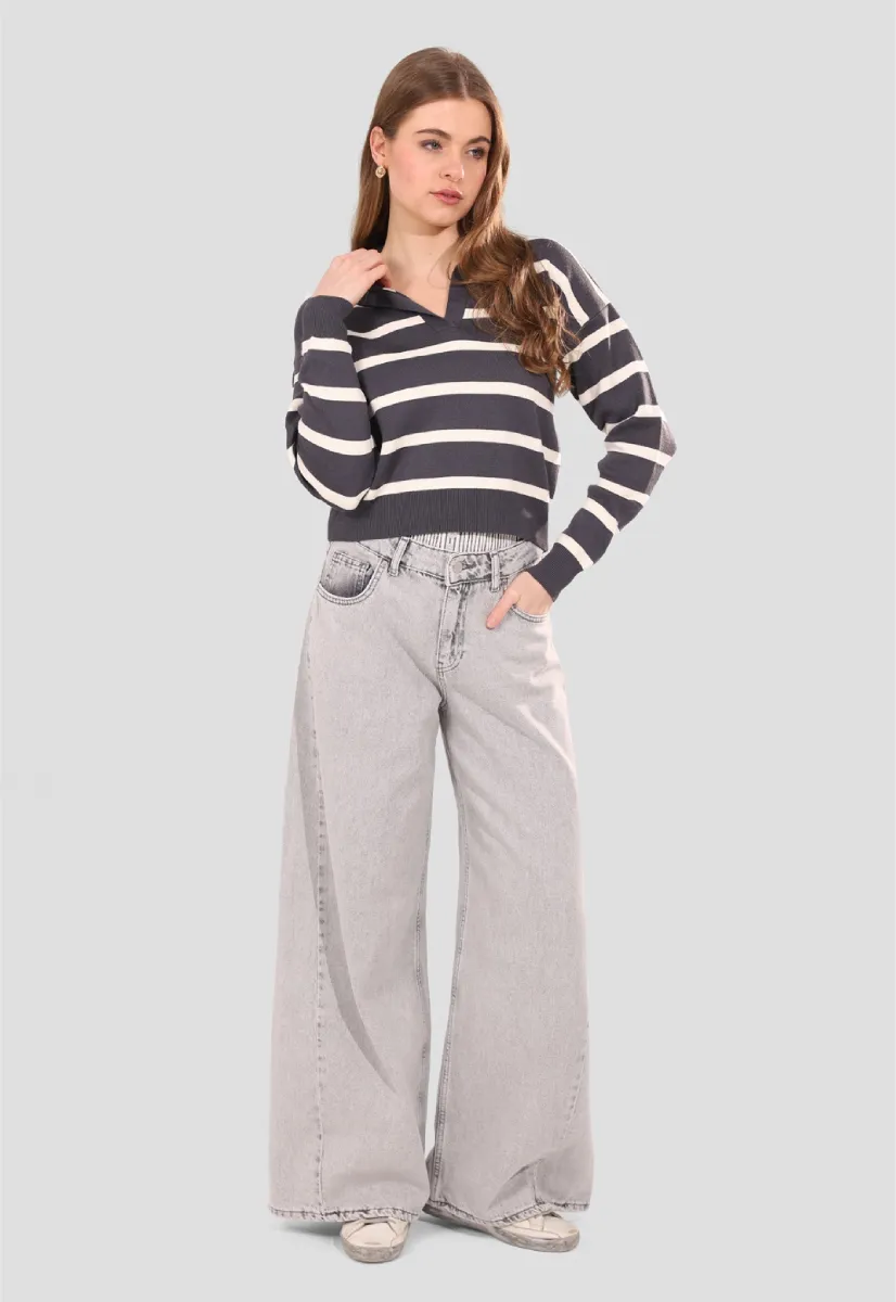 Striped Knit Grey Jumper