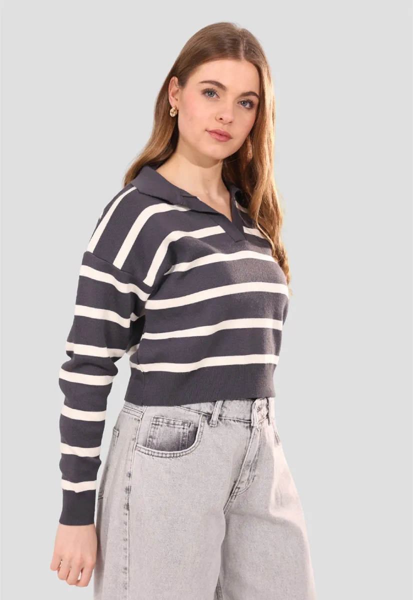 Striped Knit Grey Jumper
