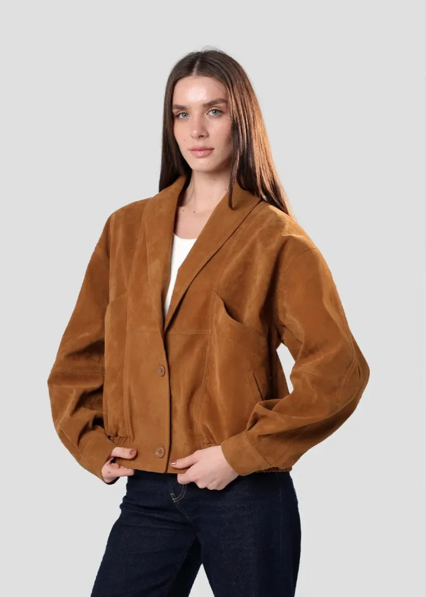 Suede Bomber Jacket - chapters.