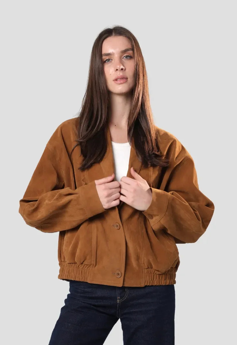 Suede Bomber Jacket - chapters.